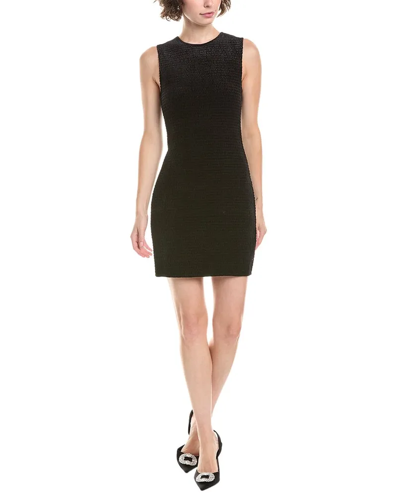 Michael Kors Velvet Smocked Mini Dress Black