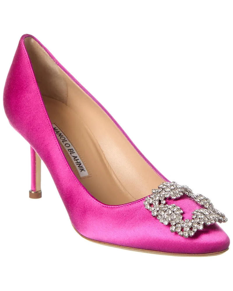 Manolo Blahnik Hangisi 70 Satin Pump Pink