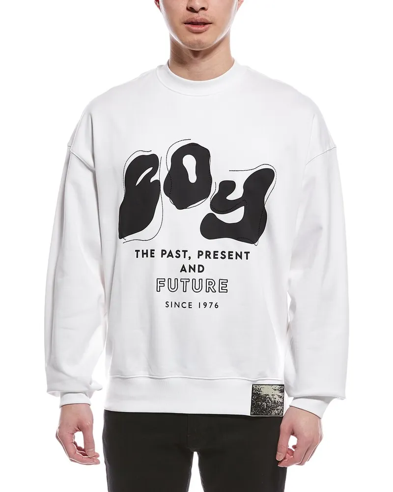 Boy London Past, Present, Future Crewneck Sweatshirt White
