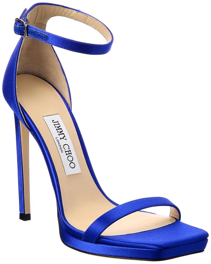 Jimmy Choo Alva 120 Satin Sandal Blue