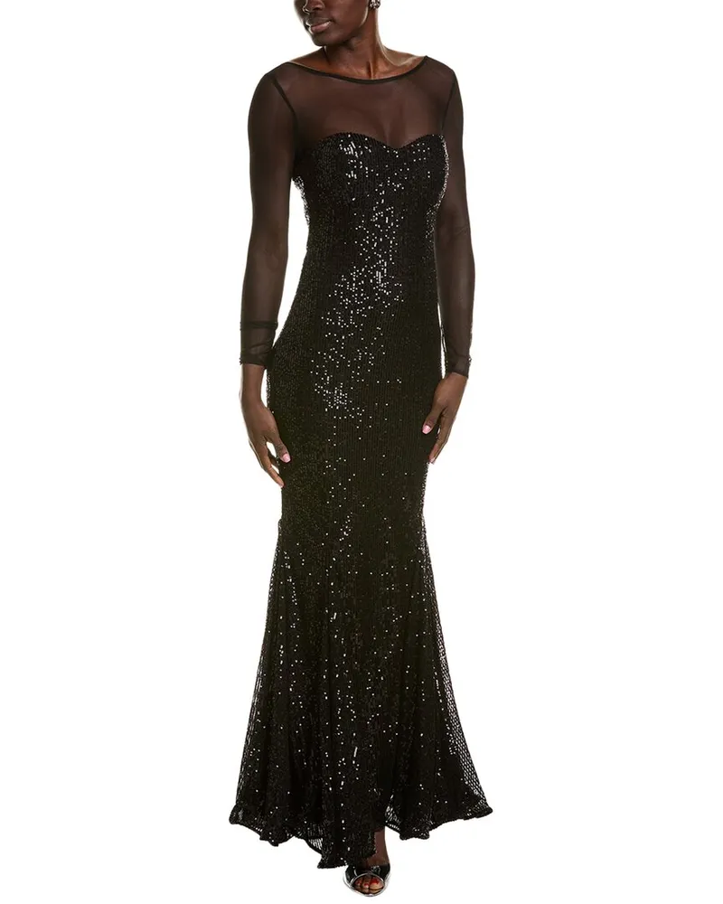 taylor Sequin Gown Black
