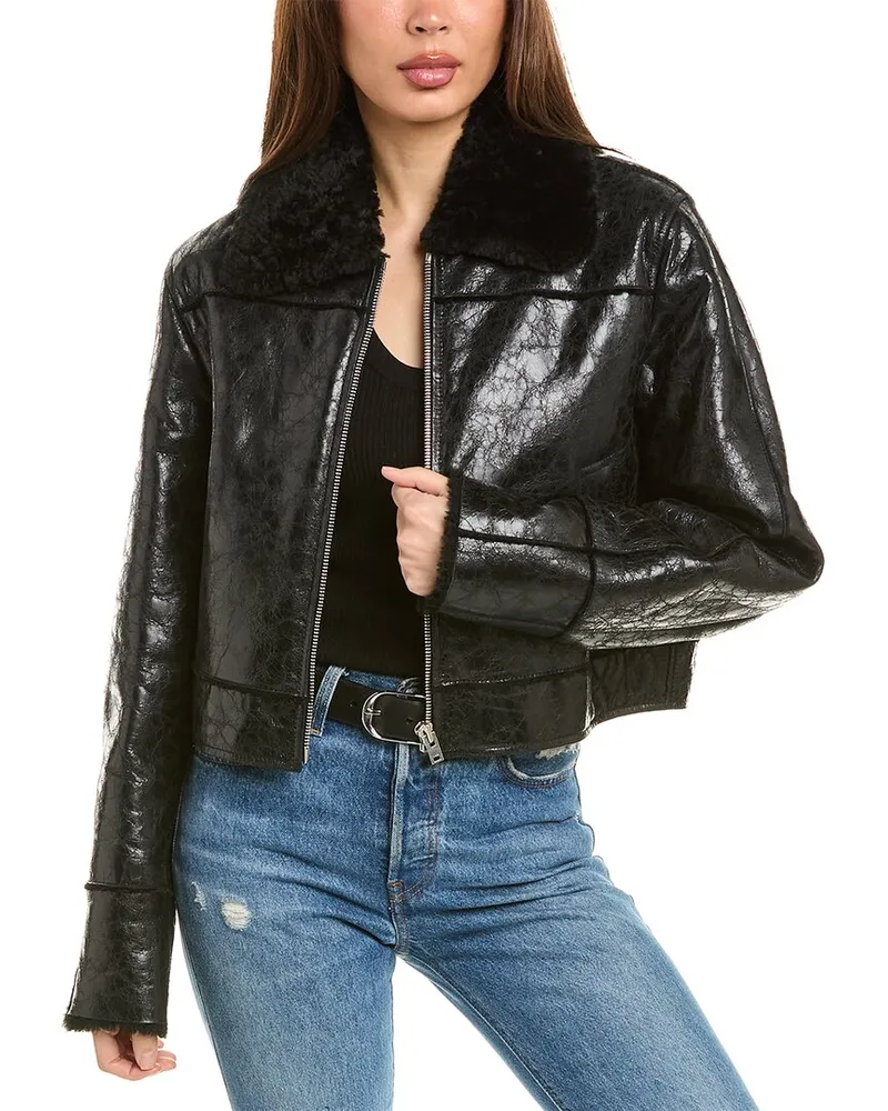 IRO Miram Shearling Jacket Black