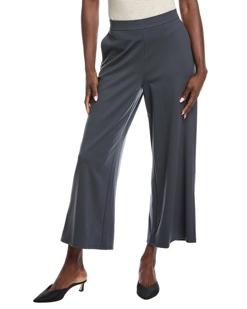Eileen Fisher Ponte Wide Leg Ankle Pant Grey
