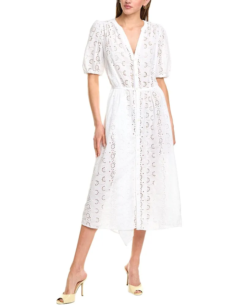 Graham & Spencer Eyelet Midi Shirtdress White