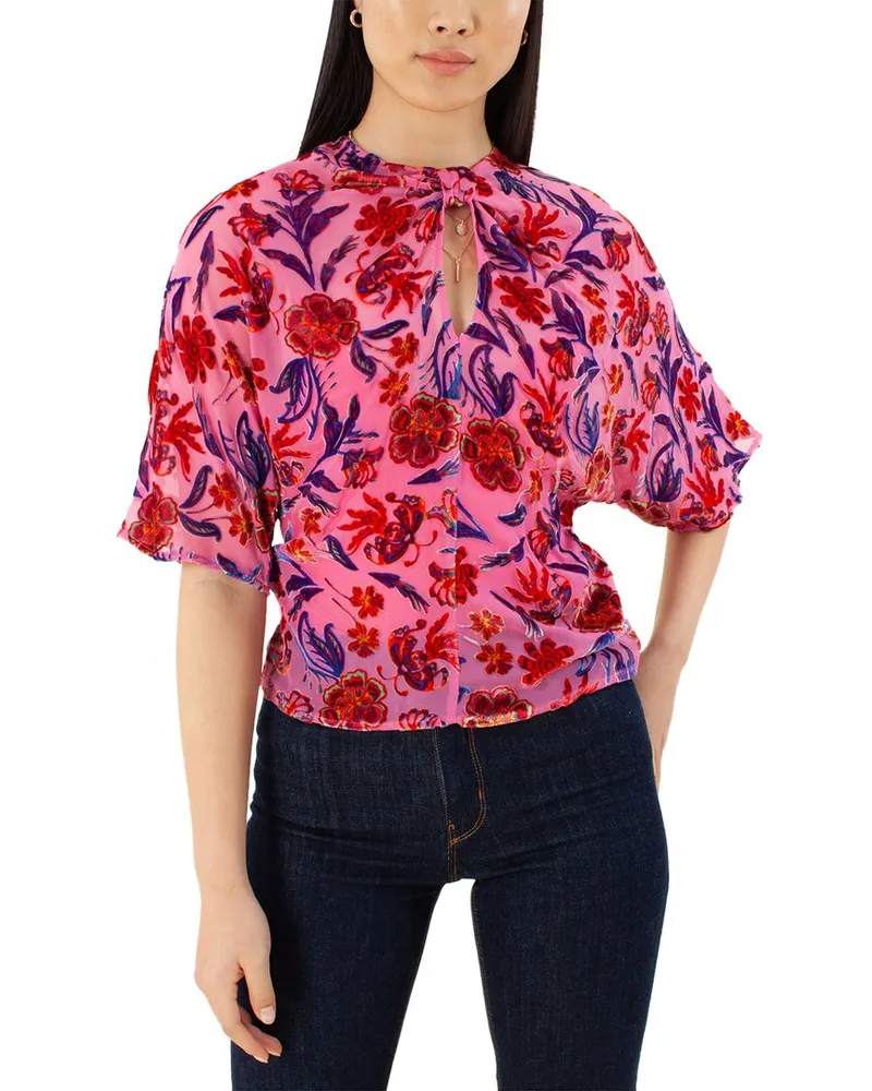 Hale Bob Silk-Blend Top Pink