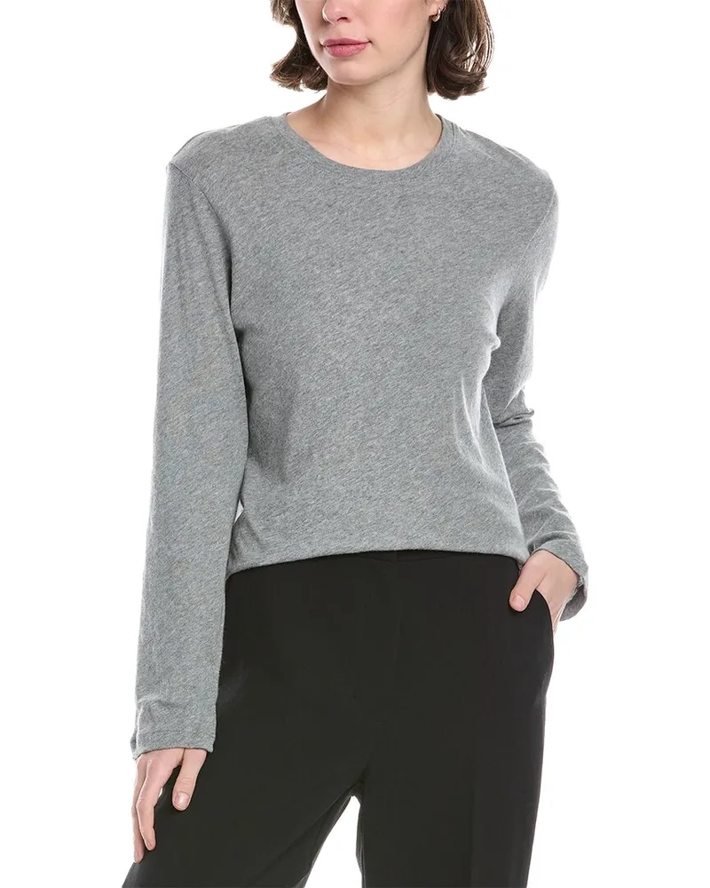 Enza Costa Loose Cashmere-Blend T-Shirt Grey