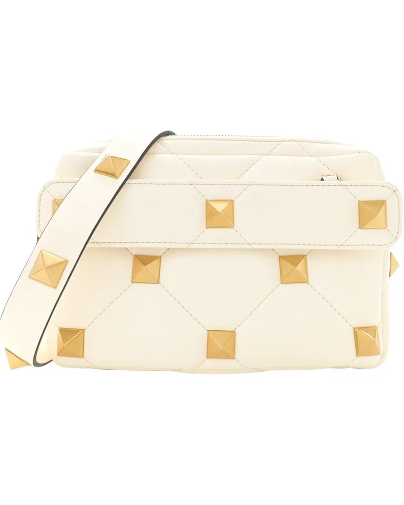Valentino Garavani Ivory Nappa Leather Roman Stud Crossbody (Authentic Pre-Loved Nocolor