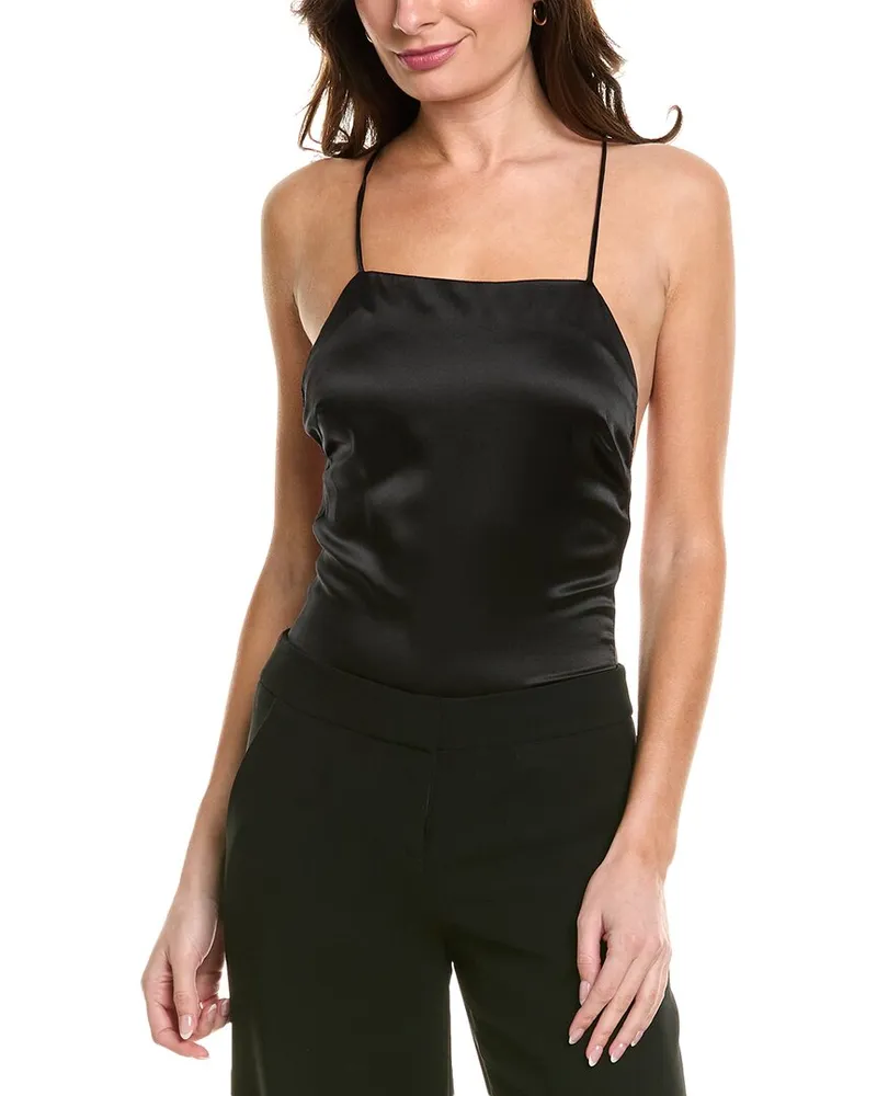 Max Mara Rugiada Silk Bodysuit Black
