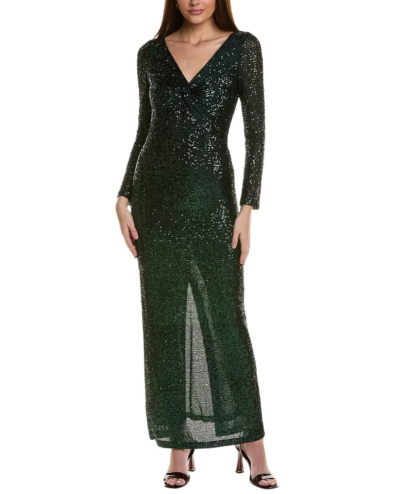 ST. JOHN Sequin Gown Green