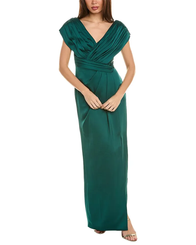 THEIA Column Gown Green