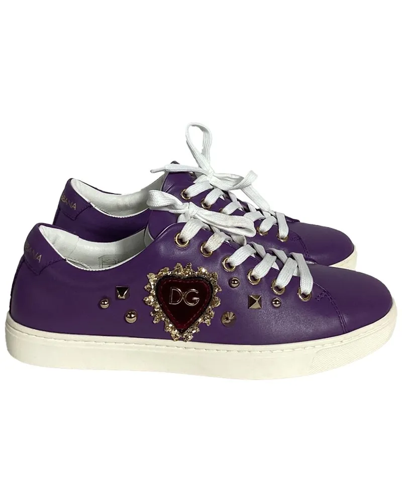 Dolce & Gabbana Women's Leather Sacred Heart Sneaker (Authentic Pre-Loved Nocolor