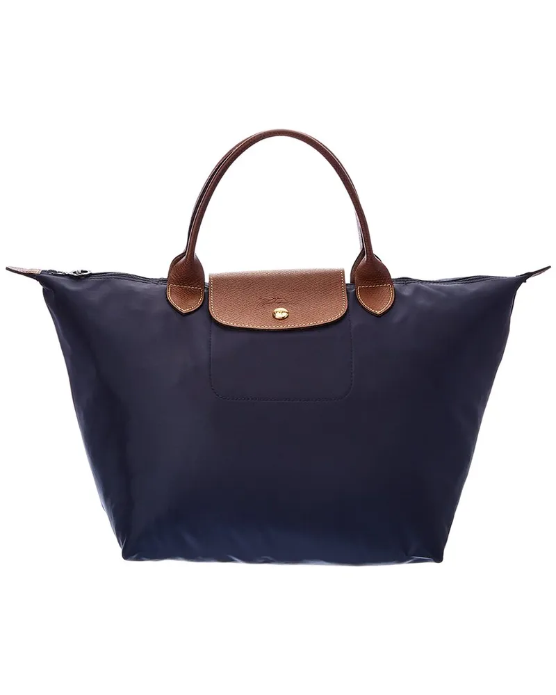 Longchamp Le Pliage Original Medium Canvas Short Handle Handbag Blue