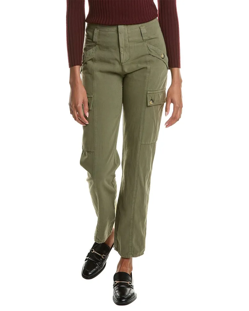 ba&sh Linen-Blend Pant Green