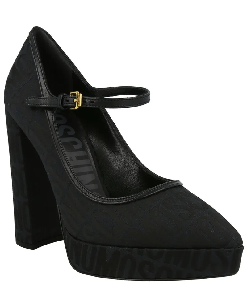 Moschino Leather-Trim Pump Black