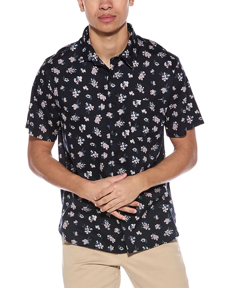 Vince Mini Bouquet Floral Shirt Blue