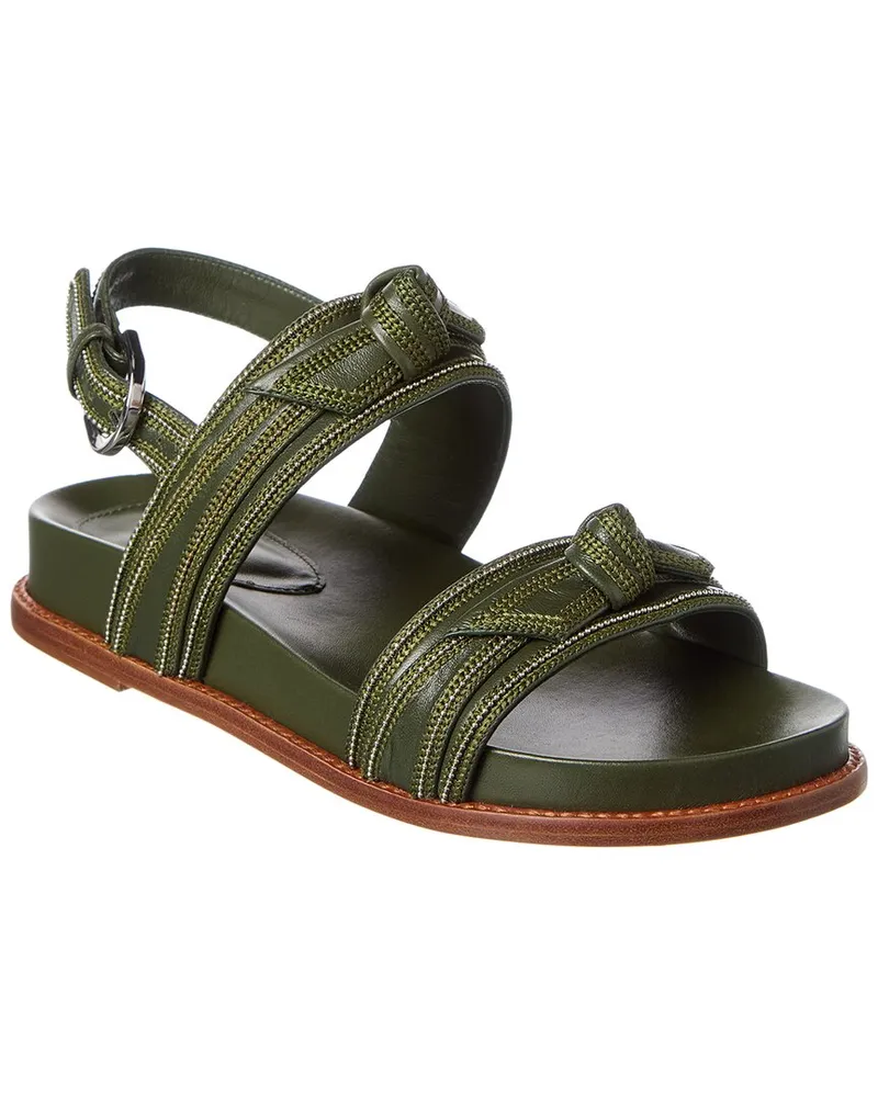 Alexandre Birman Clarita Sport Leather Sandal Green