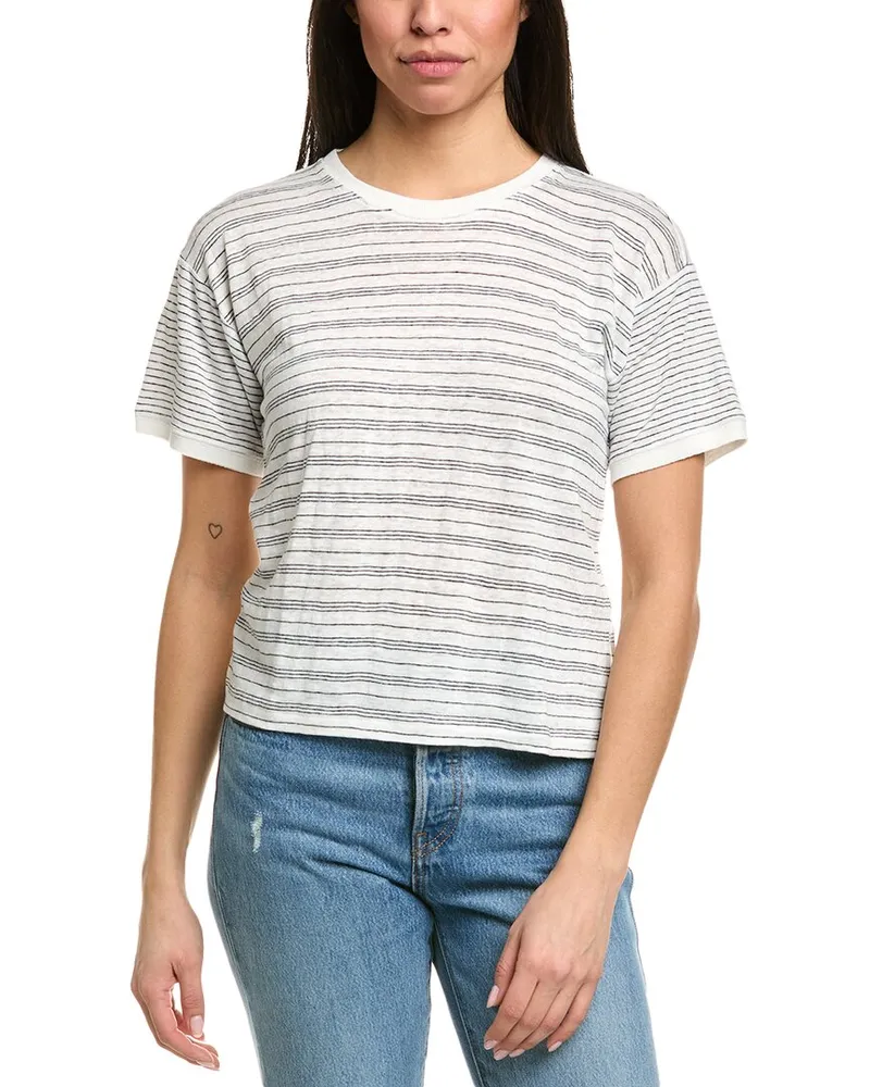 Frame Denim Linen T-Shirt White