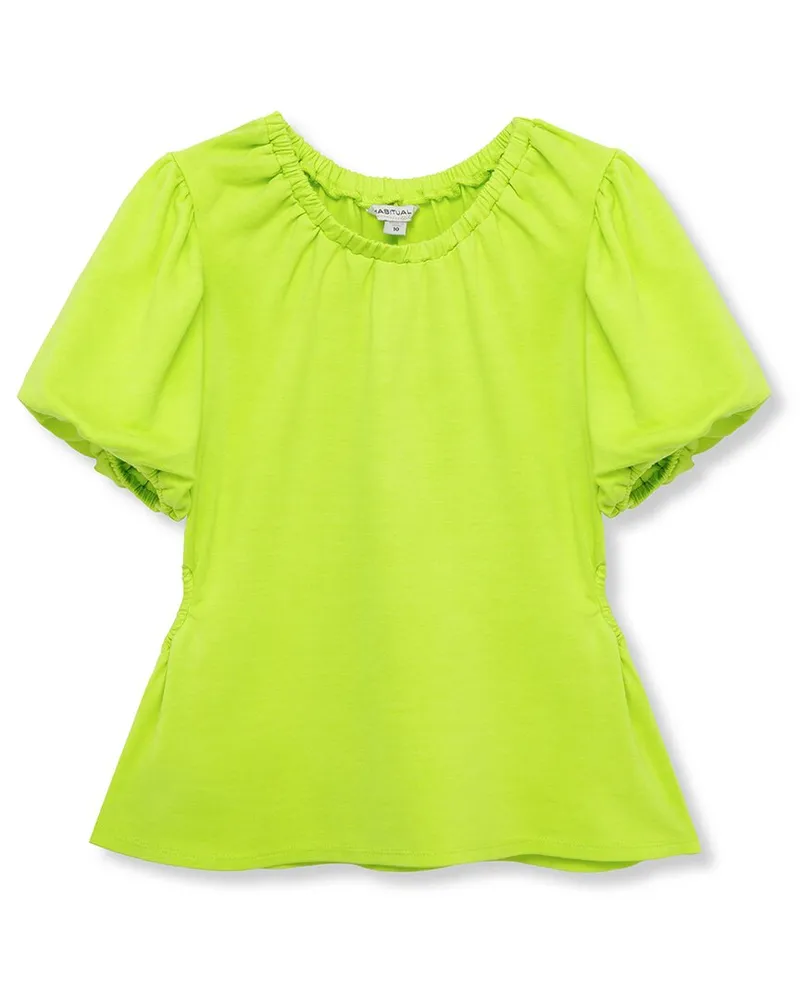 HABITUAL Puff Sleeve Cutout Top Nocolor