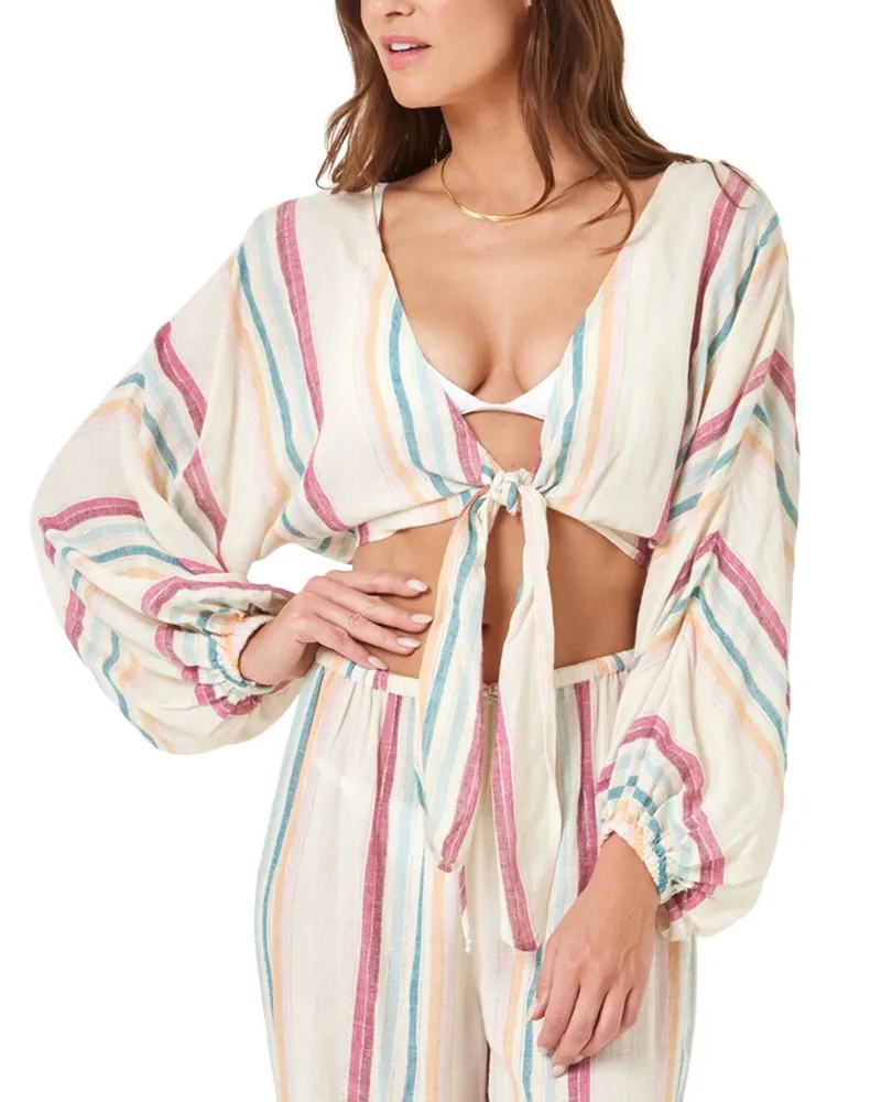 L*Space Reese Linen-Blend Top Nocolor