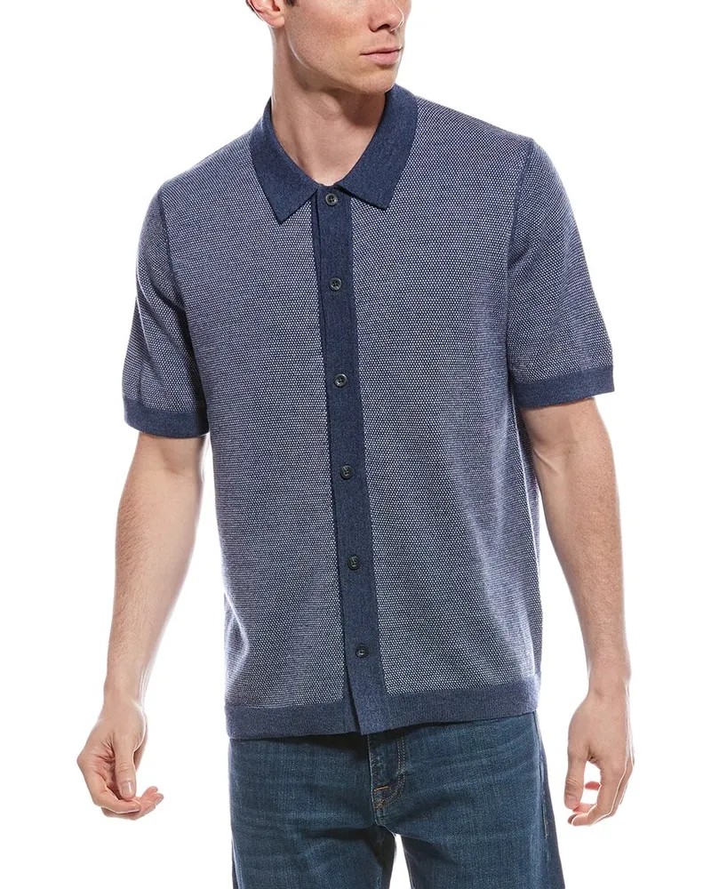 Vince Birdseye Wool Shirt Blue