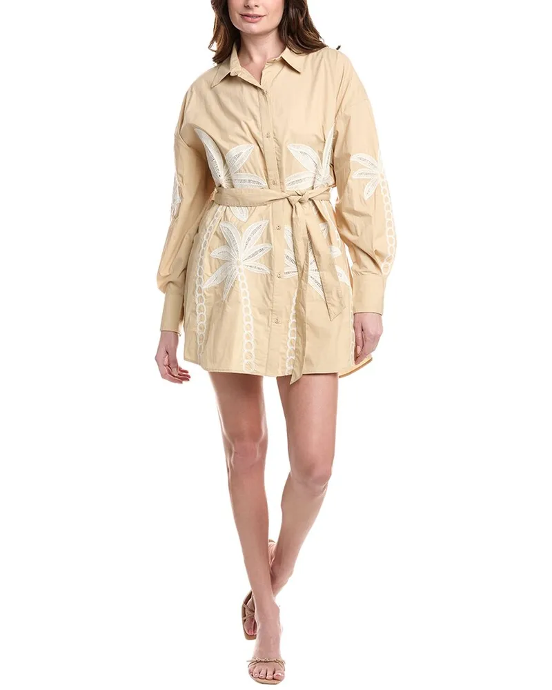 Hemant & Nandita Eyelet Shirtdress Beige