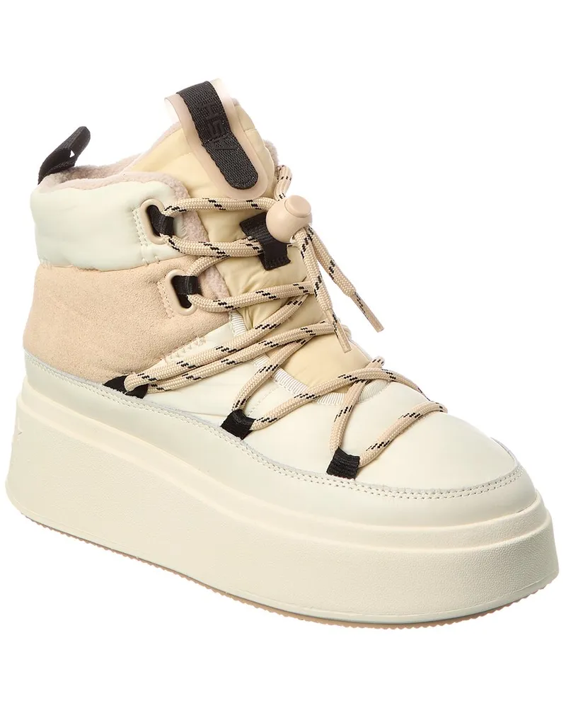 ash Montana Suede Platform Booties White