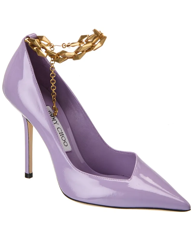 Jimmy Choo Diamond Talura 100 Patent Pump Purple