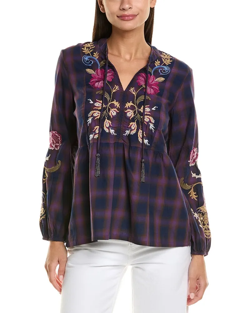 Johnny Was Steffania Blouse Purple