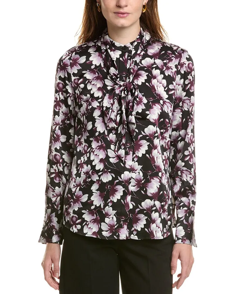 Anne Klein Button Front Shirt Black