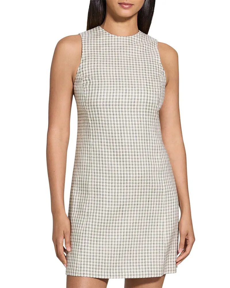 Theory Easy Flare Linen-Blend Dress White