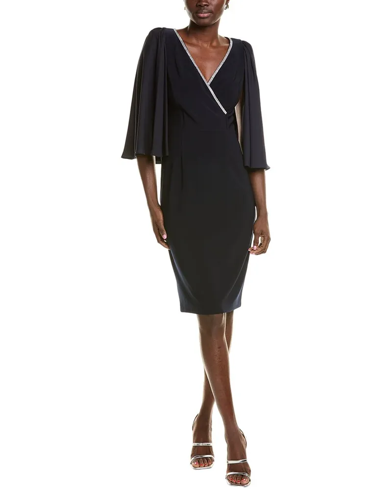 Joseph Ribkoff Studded Neckline Midi Dress Blue