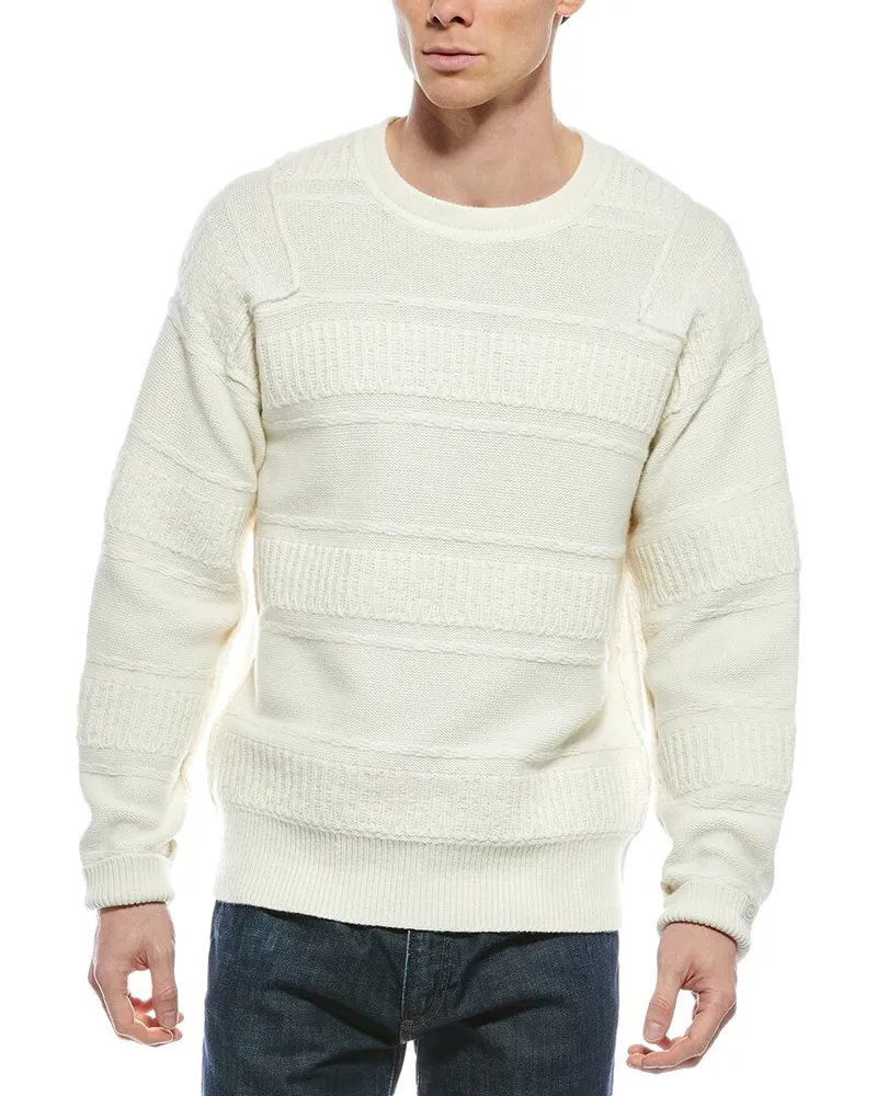 Rag & Bone Colton Wool-Blend Crewneck Sweater White