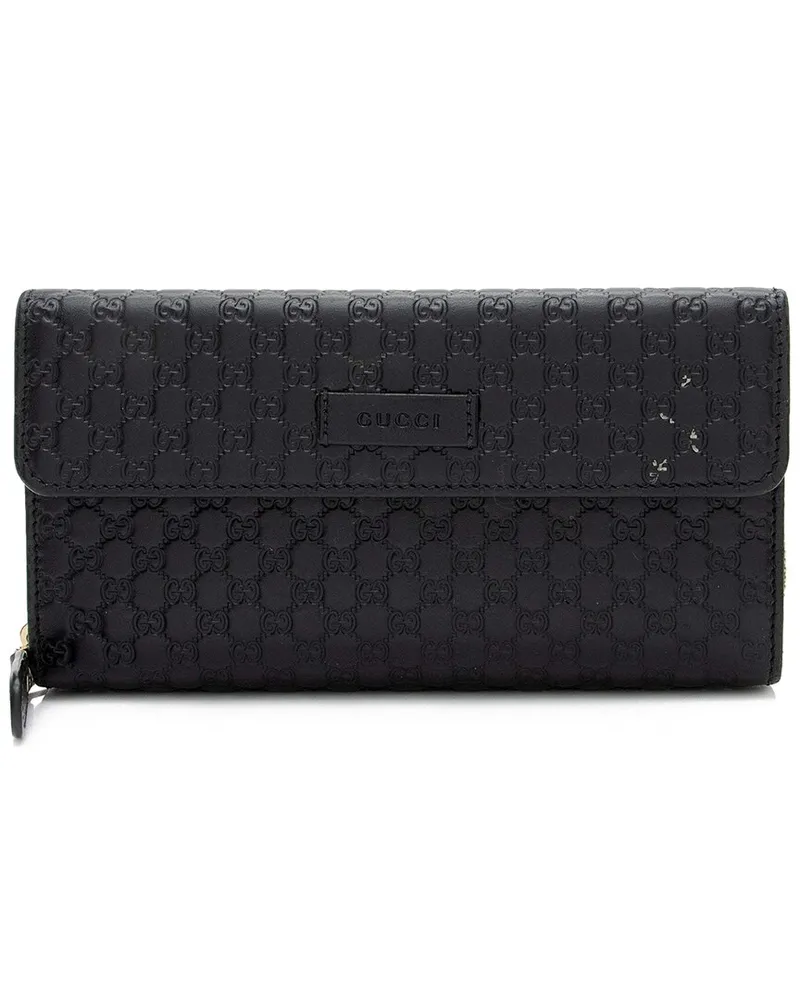 Gucci Black Microguccissima Leather Continental Flap Wallet (Authentic Pre-Loved Nocolor