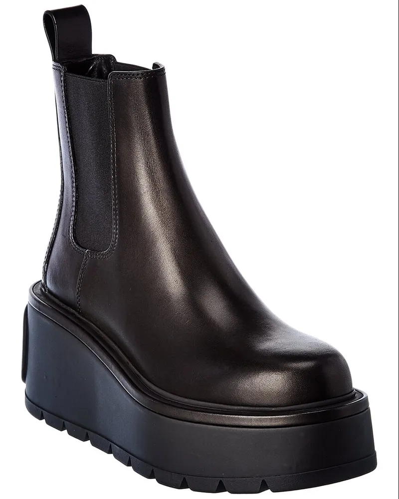 Valentino Garavani Uniqueform 85 Leather Boot Black
