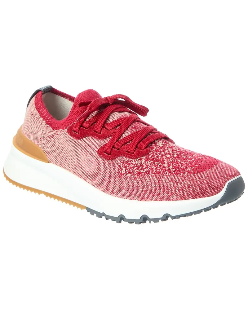 Brunello Cucinelli Knit & Suede Sneaker Nocolor
