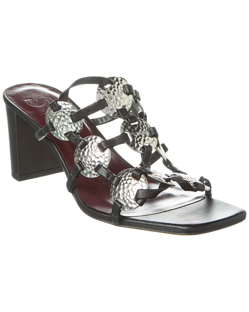 STAUD Pucky Leather Sandal Black