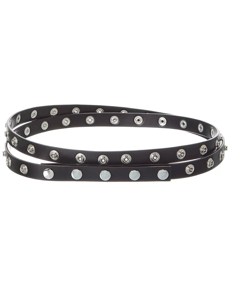 ATTICO Studded Leather Belt Black