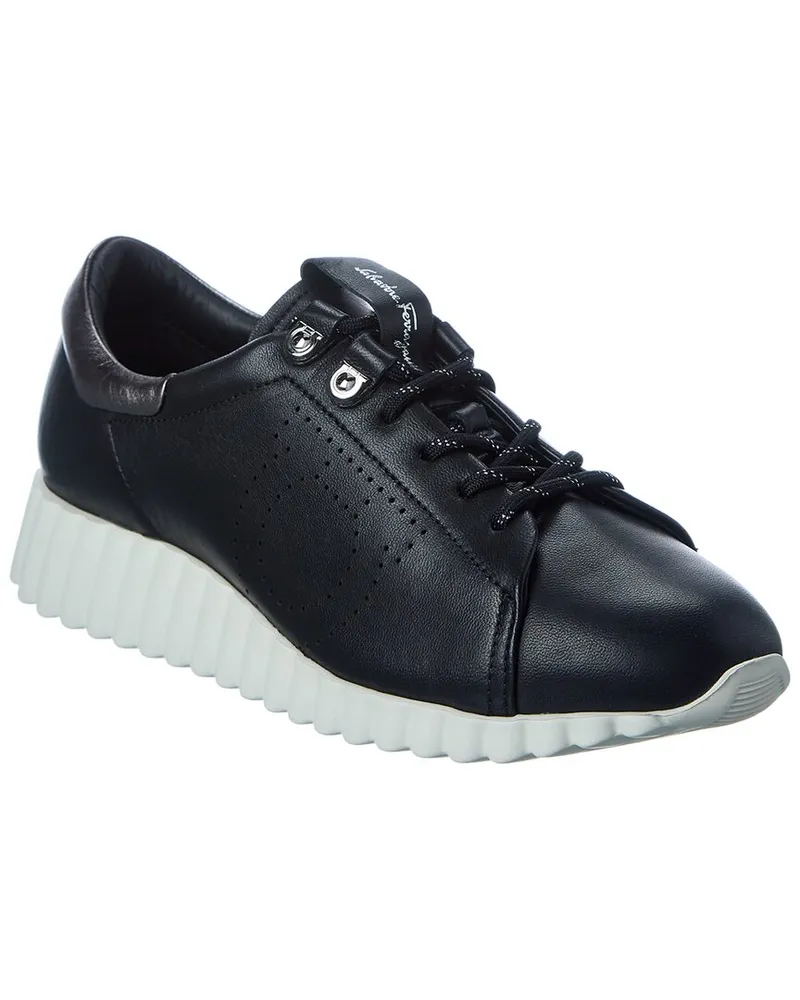 Ferragamo Ninfa Leather Sneaker Black