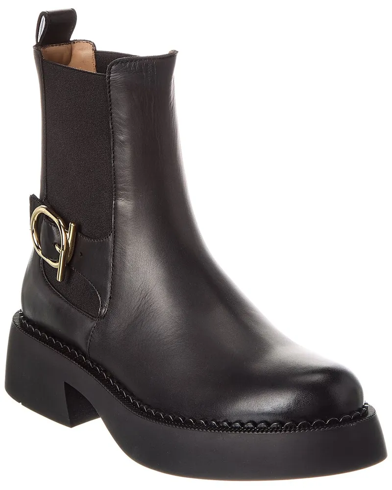 Ferragamo Tia Leather Boot Black