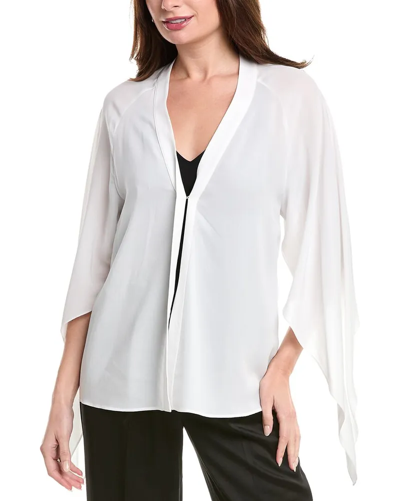 Michael Kors Silk Flare Wrap Top White