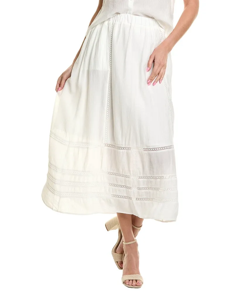 Nicole Miller Lace Trim Skirt White