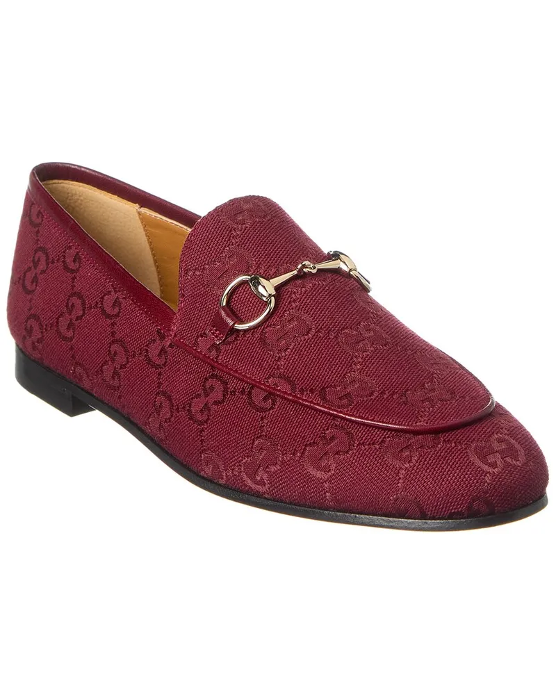 Gucci Horsebit GG Canvas Loafer Red