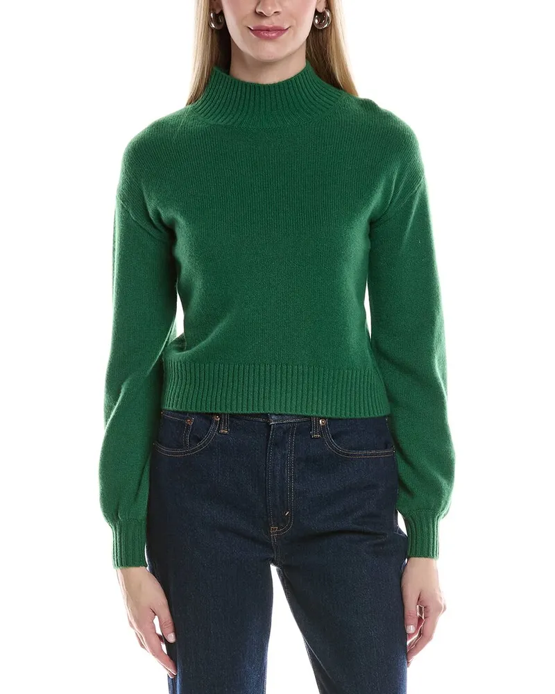 philosophy Balloon Sleeve Cashmere Sweater Green