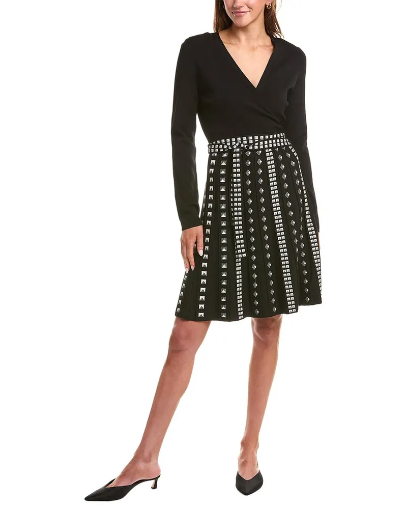 Diane von Furstenberg Chelsea Wool-Blend Wrap Dress Black