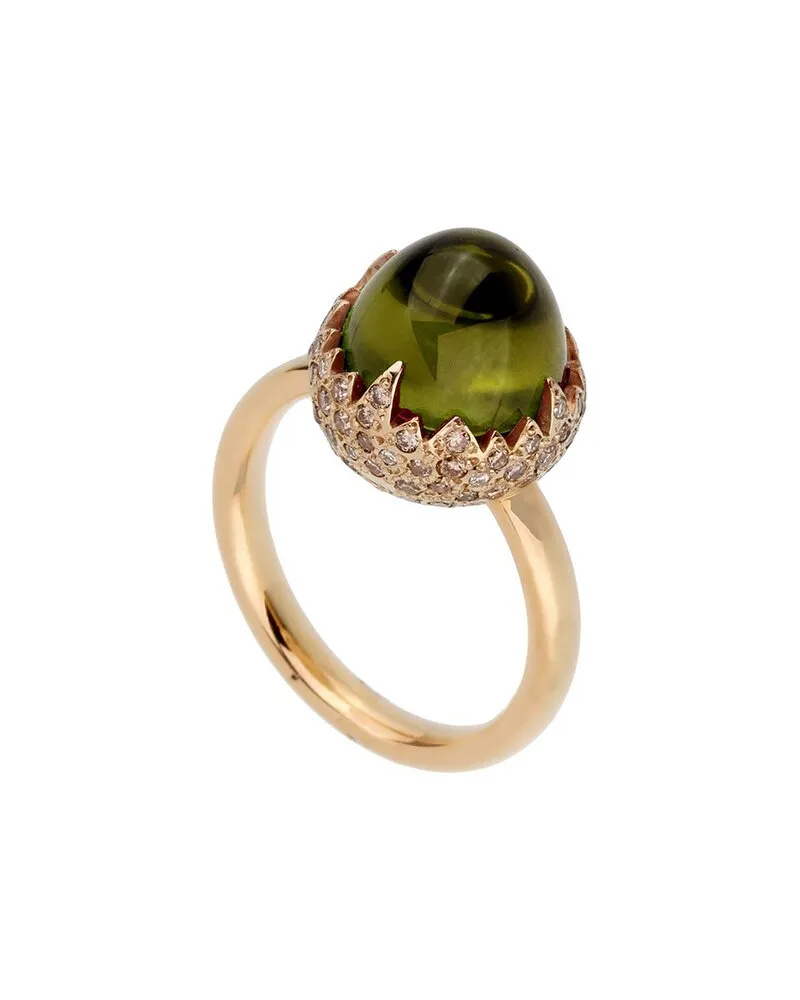 Pomellato 18K Two-Tone 6.78 ct. tw. Diamond & Peridot Ring (Authentic Pre-Loved Nocolor