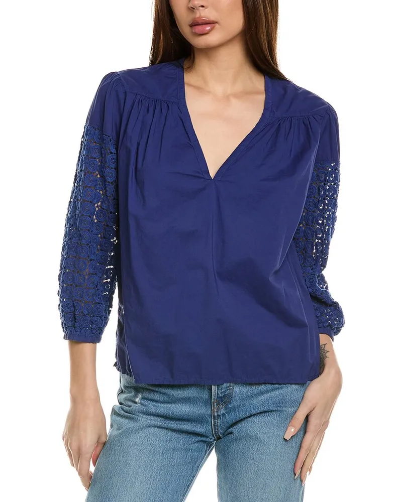 Nation Ltd Palo Luxe Bohemian Blouse Blue