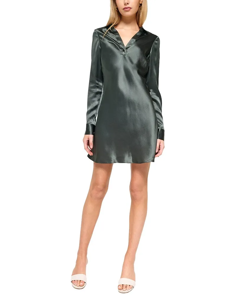 CAMI NYC Toulouse Silk Mini Dress Green