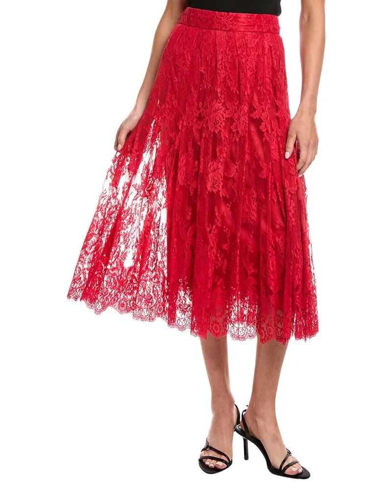 Dolce & Gabbana Lace Skirt Red