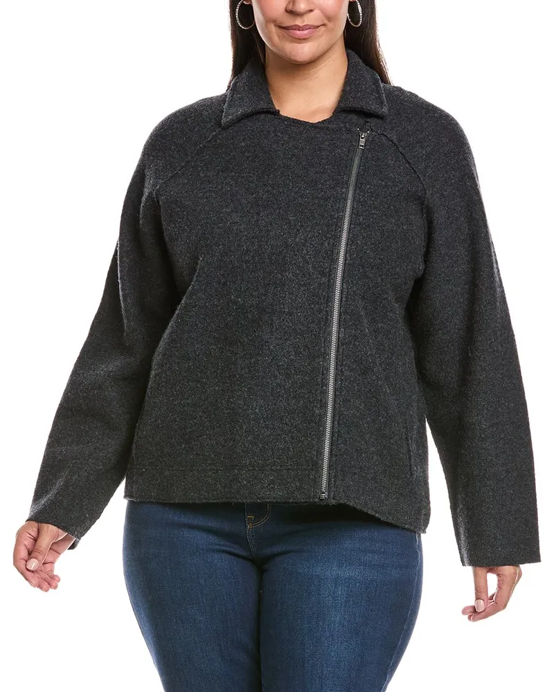 Eileen Fisher Plus Wool Moto Jacket Nocolor