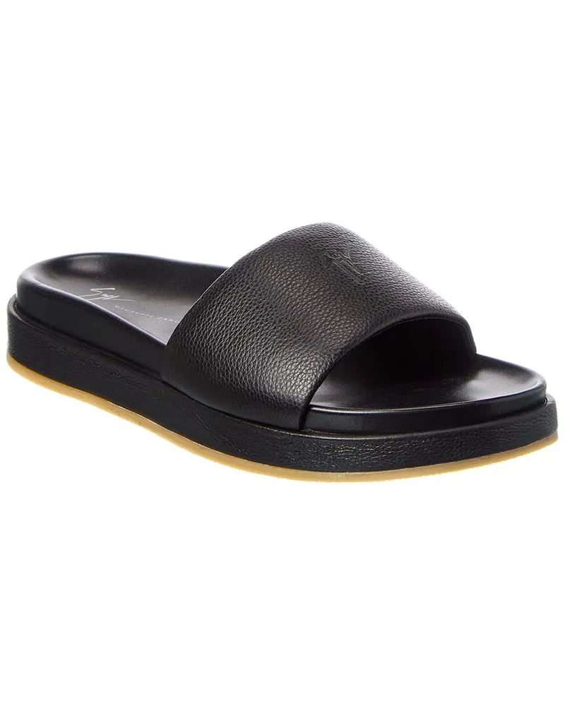 Giuseppe Zanotti Indi Leather Slide Black